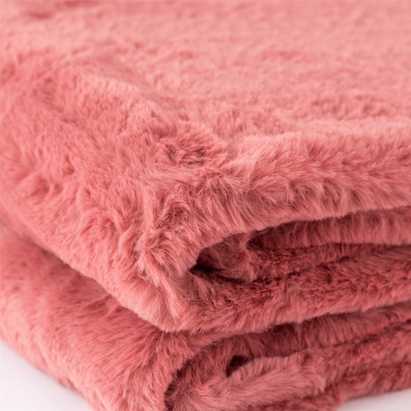 Plaid ecopelliccia letto Matrimoniale Carillo Riviera Furry colore Rosa loto