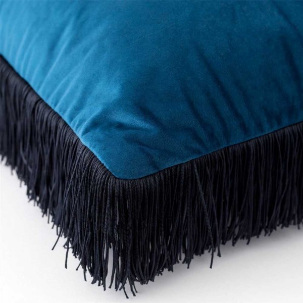 Cuscino arredo Carillo Nina velluto 30x40 cm color Blu notte