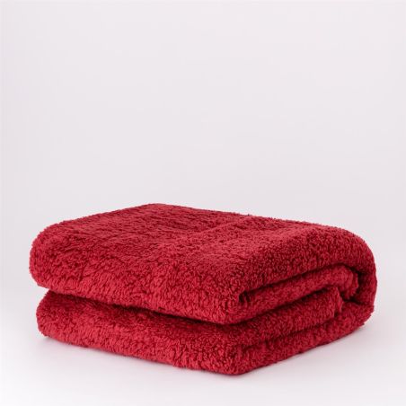 Plaid letto Singolo Carillo Riviera Teddy Ecopelliccia colore Rosso Amaranto