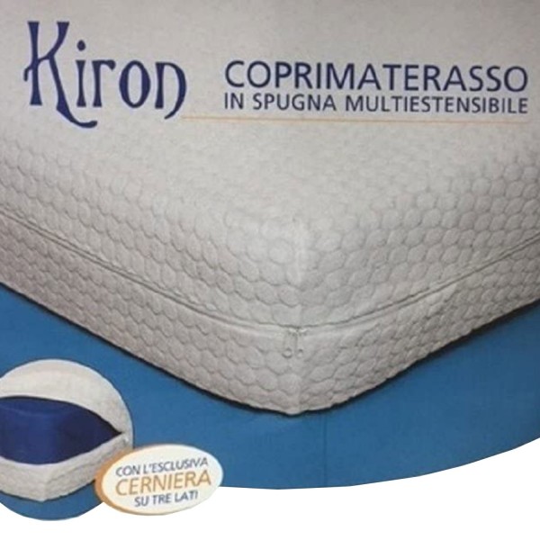 Coprimaterasso letto singolo in spugna Jacquard con cerniera Biancaluna Kiron