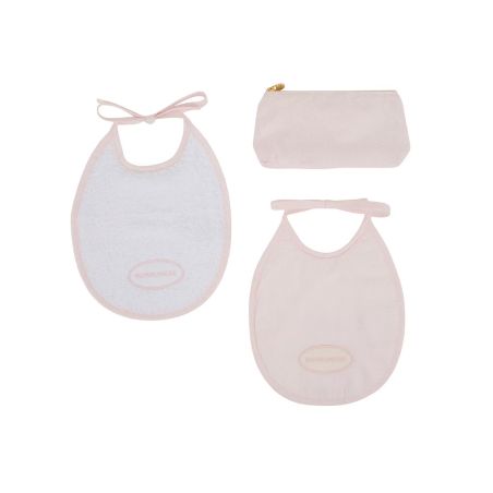 Trousse + 2 Bavaglini Borbonese Kids Op Kids colore Rosa Confetto