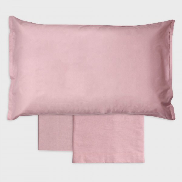 Completo lenzuola letto singolo Andrea Home I Colorissimi in tinta unita Rosa Seppia