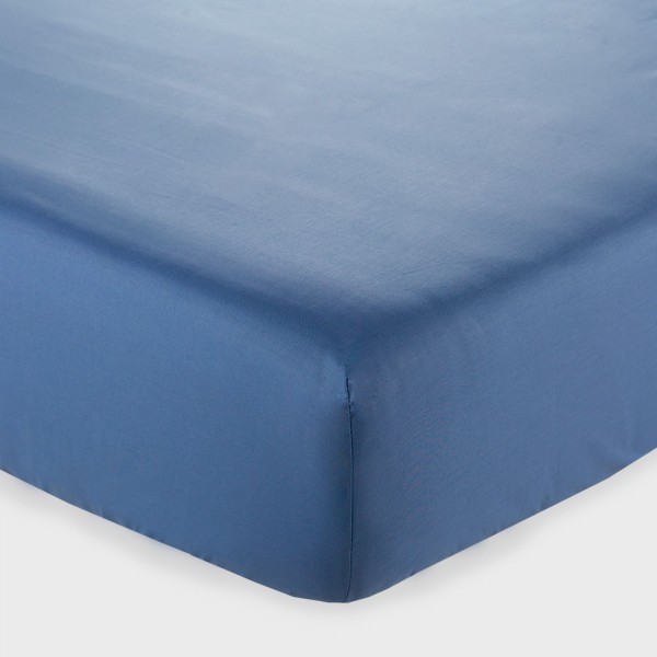 Lenzuolo sotto con angoli letto Singolo fuori misura Andrea Home I Colorissimi in tinta unita Blu Fumo