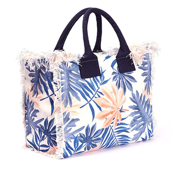 Borsa mare Maryplaid Foglie colore Blu