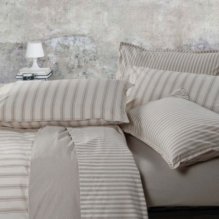 Lenzuolo letto una piazza e mezza sotto con angoli Natura Jolie Motivo Chambay Beige