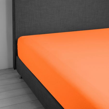 Lenzuolo sotto con angoli elastici letto Singolo Vivacolor DaunenStep Arancio