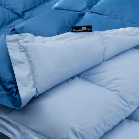 Trapunta In Piuma Bicolore letto Matrimoniale DaunenStep Dune Blu/Azzurro - CLASSIC WINTER