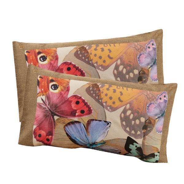 Coppia di federe Borbonese Butterfly colore Marrone