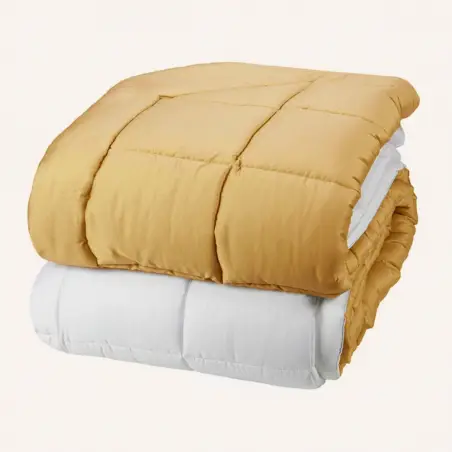 Trapunta Invernale letto Singolo Fazzini Dialogo colore Senape + Offwhite