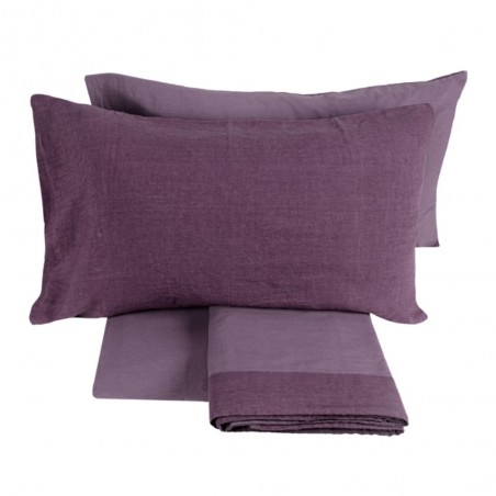 Completo Lenzuola letto Matrimoniale Fazzini Incontri colore Purple