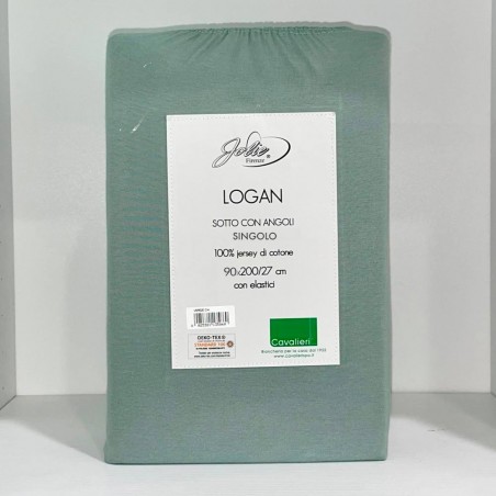 Lenzuolo Sotto con Angoli letto Singolo Cavalieri Logan in Jersey colore Verde Chiaro