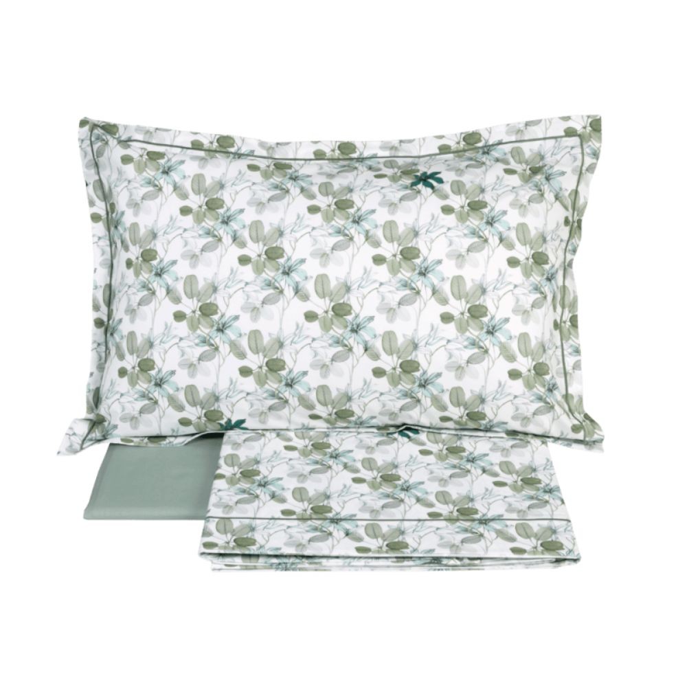 Completo Lenzuola letto Matrimoniale Fazzini Palazzina Liberty colore Celadon