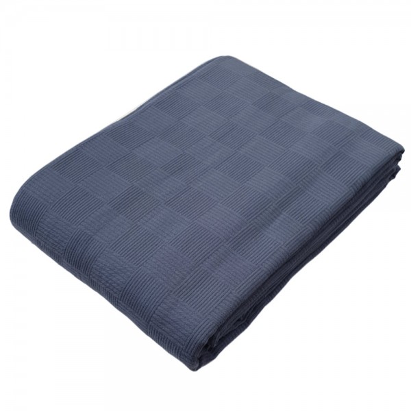 Copriletto letto singolo Cavalieri Ostuni colore denim