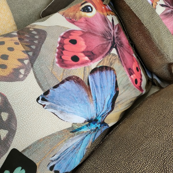 Coppia di federe Borbonese Butterfly colore Marrone