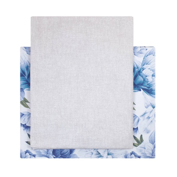 Completo Lenzuola letto Singolo Peony colore Blu