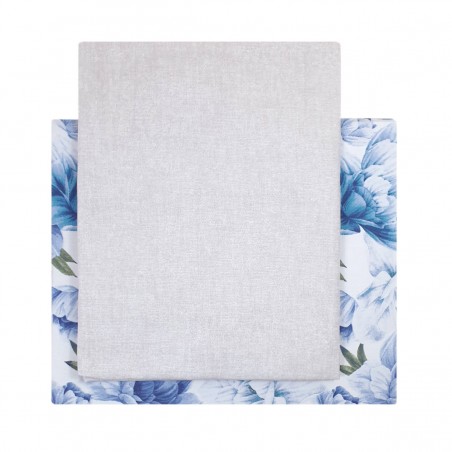 Completo Lenzuola letto Piazza e Mezza Peony colore Blu